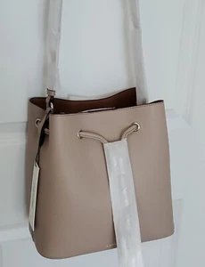CALVIN KLEIN GABRIANNA Tan Novelty Bucket Shoulder Bag Purse NWT - Picture 1 of 17