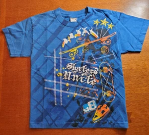 Skaters Unite VTG Boys Small Blue Short Sleeve Cotton Graphic Print Tee Shirt - Picture 1 of 9