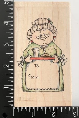 Whipper Snapper Mrs Claus Christmas To From Gift Tag BBY819 Rubber Stamp - Image 1 of 4