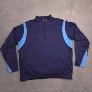 Nike Golf Therma Fit Mens Large Navy Blue Quarter Zip Pullover Jacket 381259-420 - Picture 1 of 11