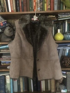 plus size 2x beautiful faux furlined suede vest by relatively  Machine Washable - Picture 1 of 4