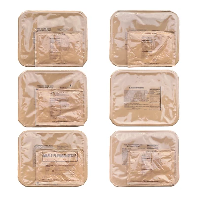 Military Surplus MRE Tray Packs, Variety of Flavors, Unitized Group Ration (UGR)