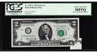 extremely rare Dollar 2 Bill 1976 Misprint (fold-over)off set seal Pcgs