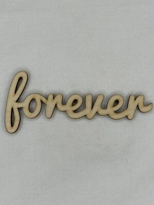 Custom Laser Cut Unfinished Lowercase forever Word Shape Wood Craft Cutout Foto 1 de 2