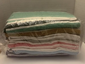 6 Pack Large Beach Stripe Bath Pool Towels Cotton Blend 30" x 60 Multicolor - Picture 1 of 4