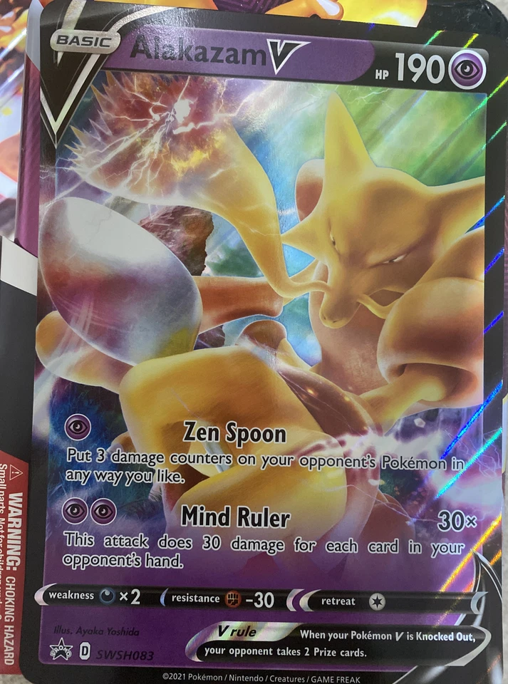 JUMBO/OVERSIZED Alakazam V - SWSH083 Sword & Shield Promo - Rare Pokemon Card - Image 1 of 1