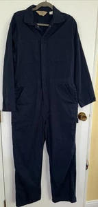 Vtg C.E. Schmidt Medium Coveralls Blue Workwear Long Sleeve Mechanic - Picture 1 of 6