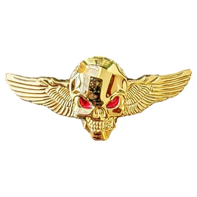 2pcs 3D Metal Skull Wings Decal Emblem Motorcycle, Auto, Truck Alloy Decal - Image 1 of 4