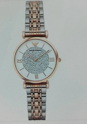 New EMPORIO ARMANI AR1926 Rose Gold  Silver Ladies Womens Watch Ready Stock - Image 1 of 4