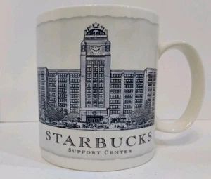 Tazza Starbucks Supporto Centro Serie Architettonica Bianco Blu XL 18 Oz 2006 - Foto 1 di 5