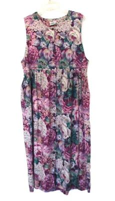 Vintage Laura Ashley Jumper Dress Sz Small Floral Sleeveless Cotton and Wool - Image 1 of 4