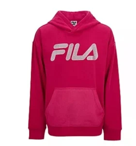 Fila Big Girls Size M (14/16) Fleece Hoodie Pink Color Front Pocket NWT  - Picture 1 of 9