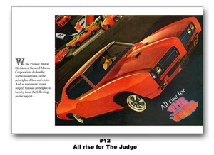 13x19 1969 Pontiac GTO The Judge All Rise for Ad Art Print Ram Air 400ci hardtop - Picture 1 of 1