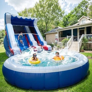 Commercial 24ft Inflatable PVC Bounce House Water Slide Large Pool for Kid Party - Picture 1 of 14