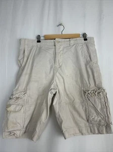 Canterbury Of New Zealand Men Cargo Shorts Men Size 36x11 Beige Drawstring Stain - Picture 1 of 18