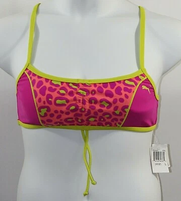 Maiô Puma Sport Lifestyle rosa verde neon apenas estampa animal novo com etiquetas G  - Imagem 1 de 4