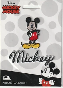 WOW! Disney MICKEY MOUSE Iron On Appliques NEW 2 pieces 93936 jb FAST FREE Ship! - Picture 1 of 2