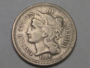1866 3 ¢ Trois Cents Nickel. #20