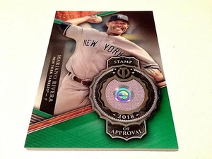 2018 Mariano Rivera Topps Tribute Stamp of Approval Green Game Used Jersey #/99 - Picture 1 of 2