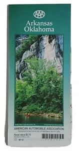 Road Map Arkansas Oklahoma USA AAA 1997 Folding Paper Travel - Picture 1 of 6