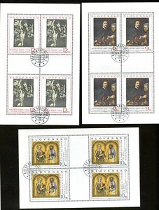 LOT 84916 USED NH 284-6  SHEETS ART NARDO DI CIONE KOLOMAN SOKOL STAMPS SLOVAKIA - Picture 1 of 1