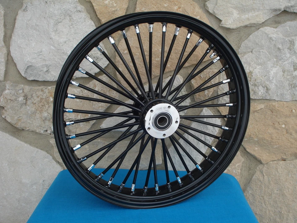 21X3.5" DNA FAT SPOKE 00-07 BLACK OUT MAMMOTH  FRONT WHEEL HARLEY TOURING  D/D - Image 1 of 1
