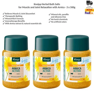 Sales de baño de hierbas Kneipp para relajación muscular y articular con árnica 3x500 g - Imagen 1 de 12