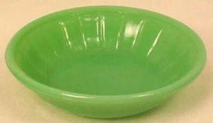 Akro Agate Toy Cereal Bowl Stacked Disc & Interior Panel Jadeite Green Child VTG - Picture 1 of 5