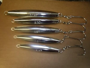 "GLATTE" DIAMANTVORRICHTUNGEN POLIERTES CHROM mit VMC Siwash Haken 4 Unzen bis 12 Unzen 5er-Packung oder 10er-Packung - Bild 1 von 2