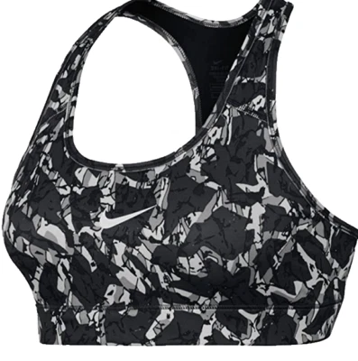 NEW NIKE [S] Women DRI-FIT Non-Padded Sports Yoga/Gym Bra-Grey/White 700779-060 - Image 1 of 2
