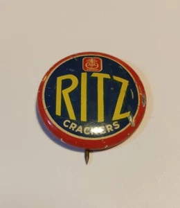 Prendedor de botón publicitario Ritz Crackers 1936 de colección pinback National Biscuit Co. - Imagen 1 de 4