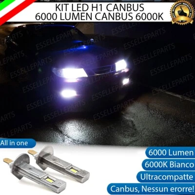 KIT LED H1 SAAB 9-5 FENDINEBBIA 6000 LUMEN  6000K BIANCO ALL IN ONE - Immagine 1 di 4