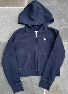 Abercrombie Kids Girls Hooded Zip-up Jacket Hoodie Size 9/10 Small Cropped 9 10 - Picture 1 of 4