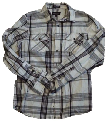 Eighty Eight Western Shirt Mens Medium White Plaid Long Sleeve Button Snap - Image 1 of 4