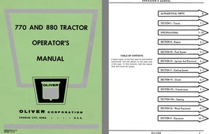 Oliver 770 and 880 Tractor Operators Manual - Picture 1 of 1