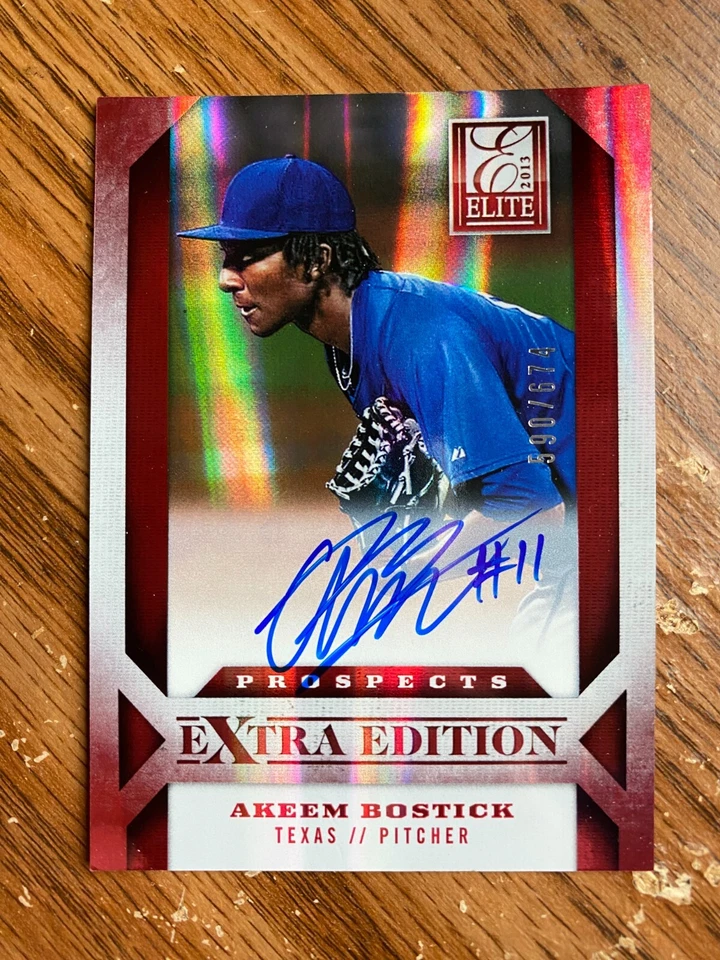 2013 Elite Extra Edition AKEEM BOSTICK Prospects Auto 590/674 Rangers - Image 1 of 1