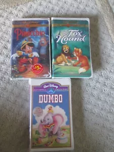 3 NEW SEALED Walt Disney VHS Movies: Dumbo, Pinocchio, The Fox and the Hound - Picture 1 of 4