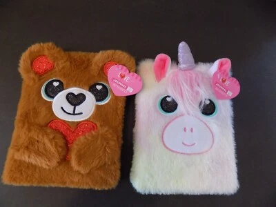 Lindo bloc de notas de diario cubierto mullido de felpa X2 Foto 1 de 4