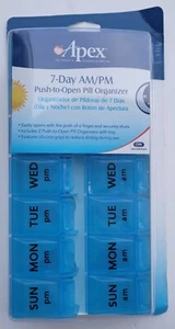 Apex 7-Day AM/PM Pill Tray Organizer BLUE NEW - Picture 1 of 4