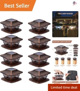 Modern Solar Post Lights - Waterproof LED - Durable & Long-Lasting - 8 Pack - Picture 1 of 10