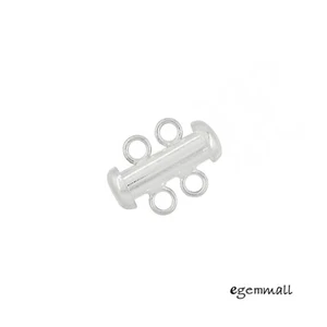 Sterling Silber 2 Strang Rohr Schiebeverschluss #51123 - Bild 1 von 2