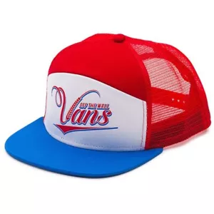 Vans Off The Wall Men's Suds 6 Panel Trucker Hat Cap - Racing Red/White/Vicotria - Picture 1 of 3
