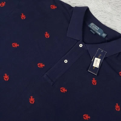 NEW Vintage Polo Ralph Lauren Shirt  Men's 2XLT Lobster Blue Red Embroidered - Image 1 of 4