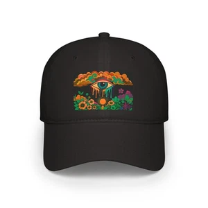 Colorful Cosmic Eye Design Low Profile Baseball Cap | Bohemian Style Hat - Picture 1 of 5