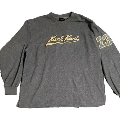 Sudadera Karl Kani Vintage Para Hombre Talla XL Gris/Azul Acento - 23 Poliéster USAR Foto 1 de 4