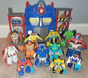Transformers Rescue Bots Optimus Electronic Fire Station Prime Playset 12 Figure - Picture 1 of 11