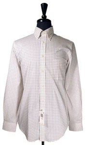 Ralph Lauren Mens Dress Shirt 16 34/35 Plaid Yellow Blue White Stretch Button Up - Picture 1 of 10