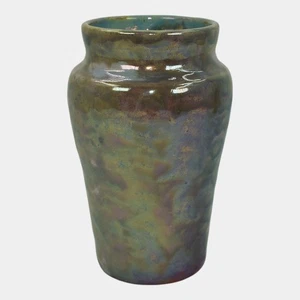 Paul Katrich Studio Pottery Iridescent Green Brown Vase 462 - Picture 1 of 6