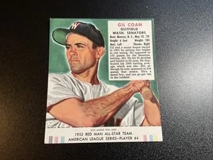 1952 Red Man Baseball #4 Gil Coan mit Lasche - Bild 1 von 4