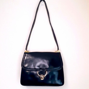 GUCCI Vintage Leather 2Way Shoulder Bag Black USED